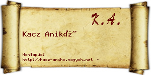 Kacz Anikó névjegykártya